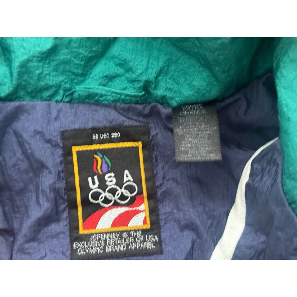 XL Vintage J.‎ C. Penny USA Olympic Full Zip Retro Colorblock Windbreaker Jacket